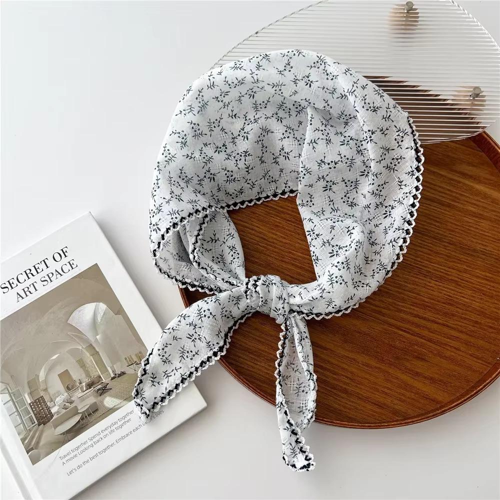 Thin Hair Scarf Headband Solid Color Sun Protective Scarf New Triangle Headscarf  Women
