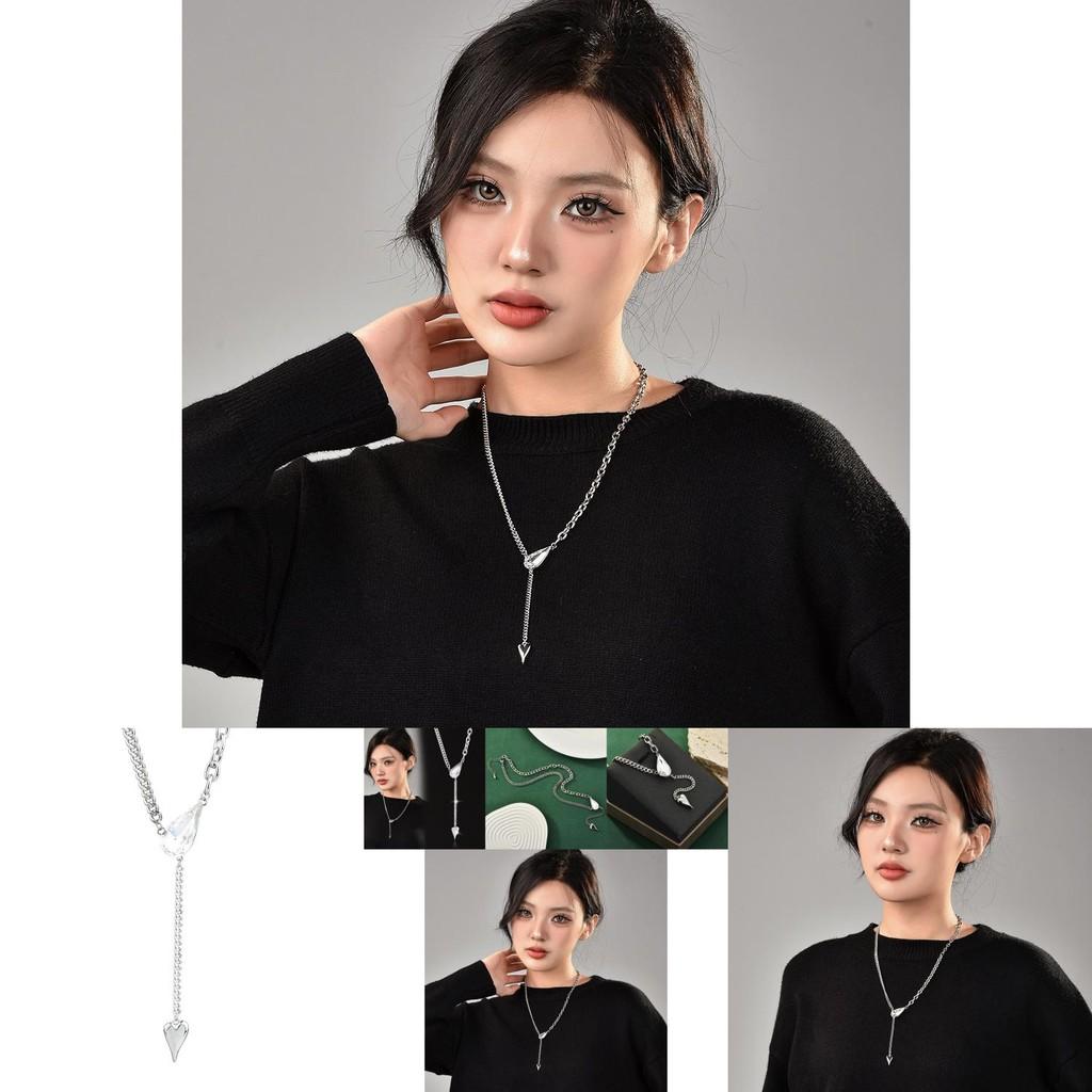 Elegant Water Drop Crystal Chain Necklace For Women Versatile Stylish Jewelry Piece