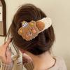 Plush Bear Large Duckbill Clip Women'S Autumn And Winter Cute Hairpin Back Of Head Hairpin Furry High-End Clip Headwear