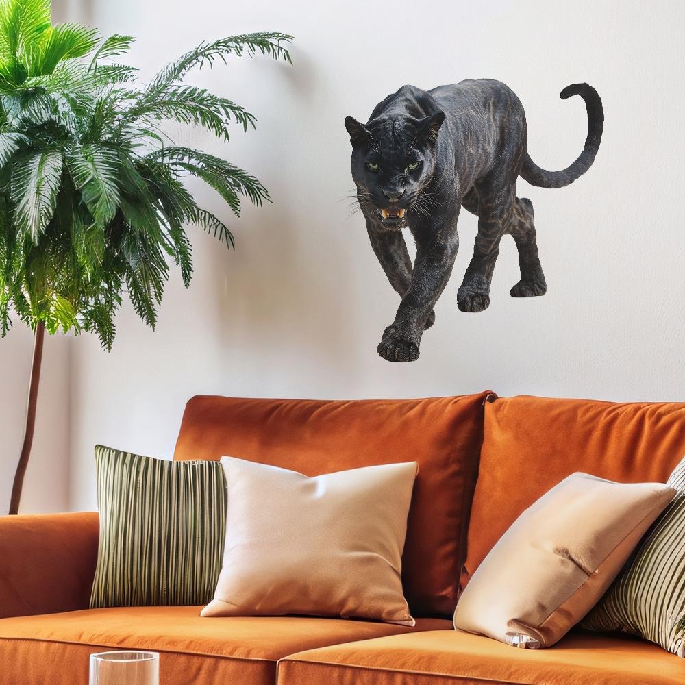 Fierce Black Panther Bedroom Living Room Home Wall Background Landscaping Decoration Wall Stickers
