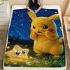 Pikachu Soft Printed Flannel Blanket for Bedroom Sofa Couch Travel and Home.-TING