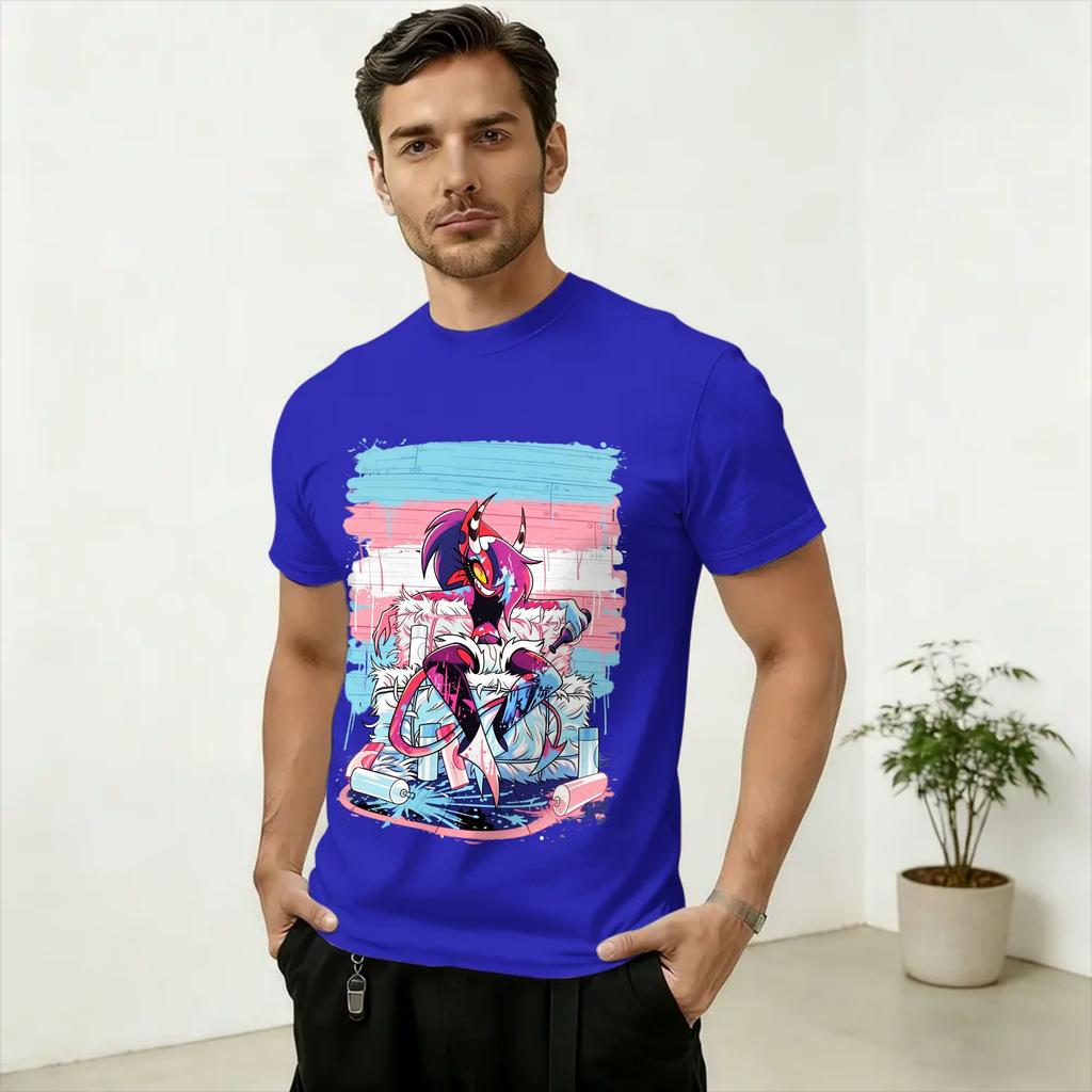 Unisex T-Shirts Hazbins Hoteling Vox Solo Metal Novelty Pure Cotton Tee Shirt Short Sleeve  T Shirts O Neck Clothes Graphic Printed