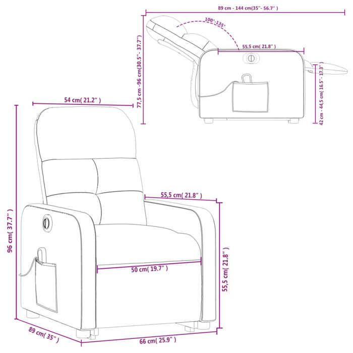 VidaXL Electric Massage Recliner, Relaxation Chair with Adjustable Backrest and Footrest, Salon Seat 3206823
