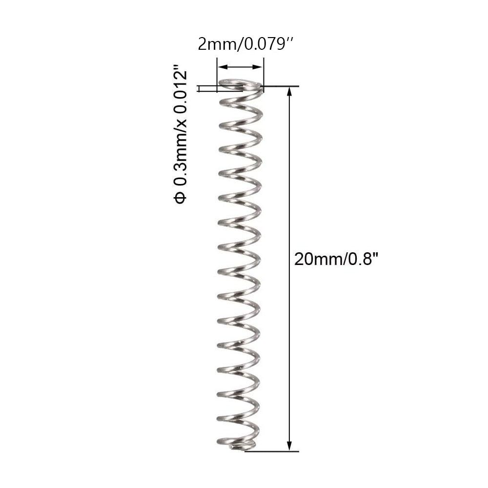 10Pcs Stainless Steel Compression Spring 20mm Free Length Return Spring  Home Projects