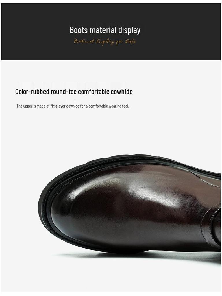 Men's Chelsea Boots 2025: Genuine Leather, Height-Enhancing, Thick Sole Martin Boots for Autumn/Winter