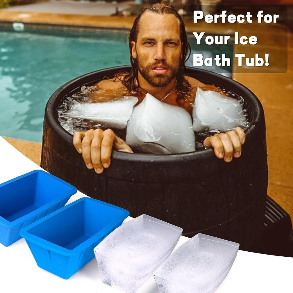Non-Stick Silicone Ice Mold Foldable Extra Large Ice Box Dishwasher Safe Ice Blocks Maker Tub