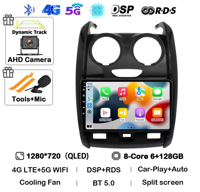 Android 14 Carplay Auto WIFI+4G for Renault Duster 2015 2016 2017 2018 2019 2020 Car Radio GPS Stereo Multimedia Player 2din Dsp