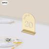 20Pcs Gold Acrylic Tabletop Numbers 1-20 Holders W/ Stands, Elegant Mirror Wedding Table Signs Decor for Reception, Party, Event
