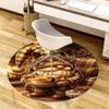 1PC Gnome Hot Beverage Non-Slip Floor Round Carpet, Office, Family, Bedroom, Large Area Rug Indoor Rugs,  Durable PolyesterH0327