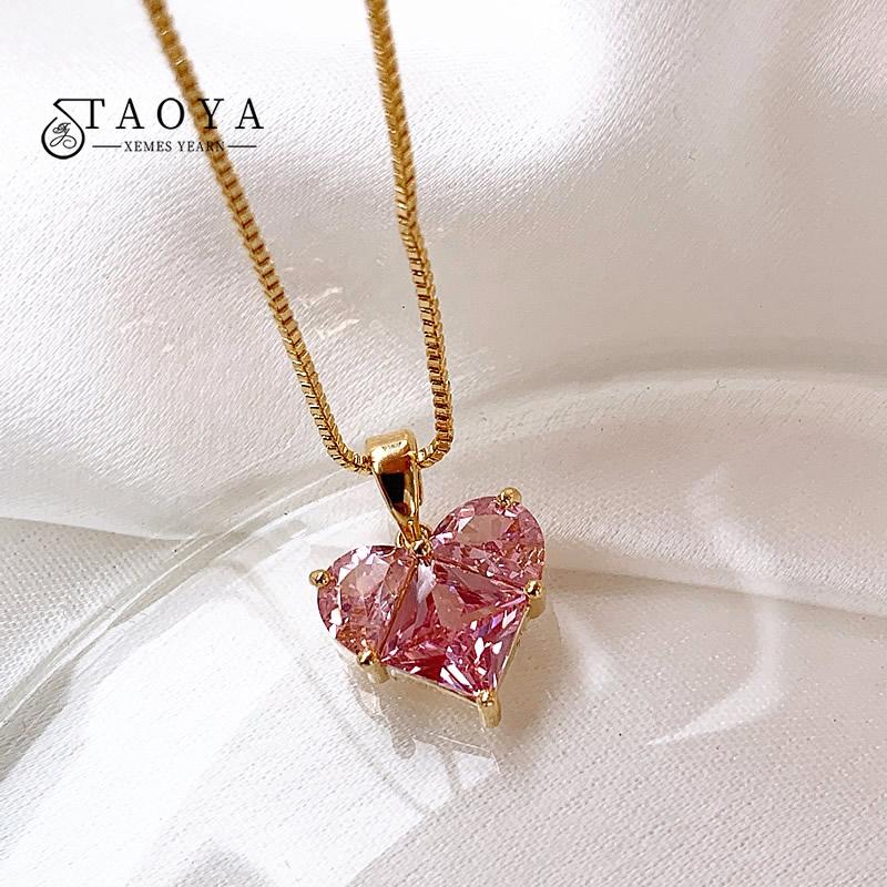 

French Romantic Pink Heart-shaped Zircon Gold Color Open Rings Party Women s Luxury Set Jewelry Korean Girls Fashion Accessories