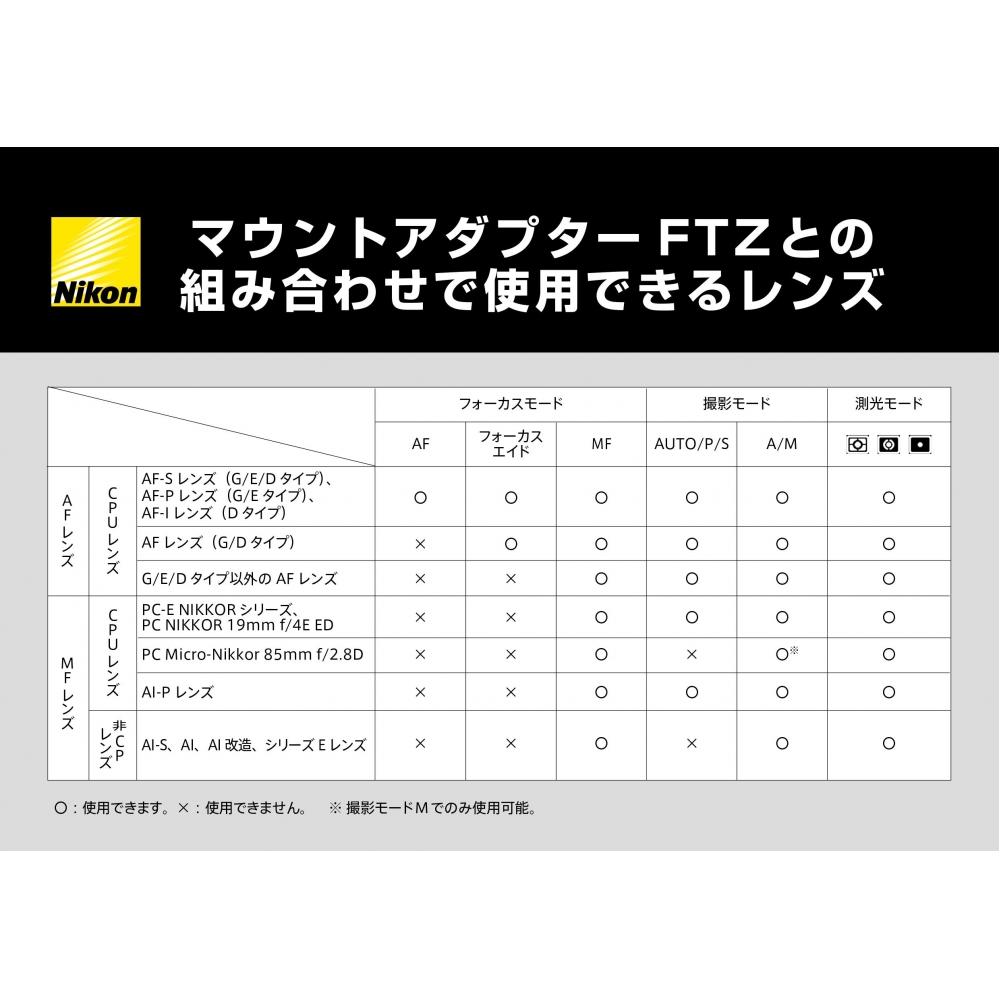 Nikon Mount Adapter FTZ for Z Mount for F Mount