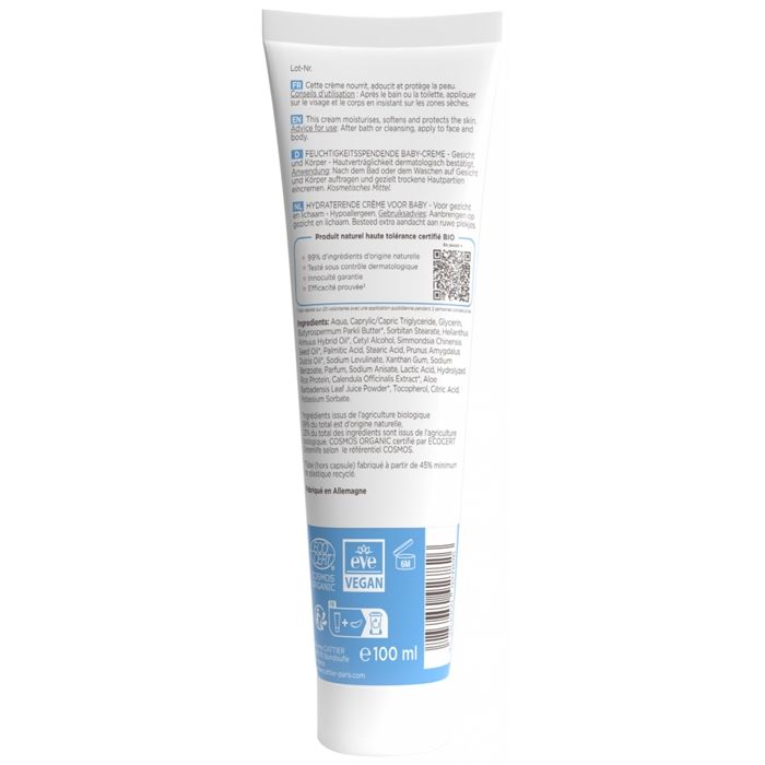 Cattier Bébé Crème Hydratante Bio - Visage Et Corps - 100 Ml
