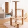 Modern Large Beige Wooden Cat Tree Scratcher Custom Design Climbing Frame for Cats Wholesale Manufacturer Supplies
