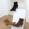 French pointed suede stiletto short boots women's 2025 autumn new single boots elastic fashion thin boots medium heel Martin boots