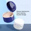 Boîte de rangement pour appareil dentaire Double couche Creuse Égouttage Portable Anti-poussière Boîte en plastique Nettoyage en profondeur Qualité alimentaire Appareils dentaires Boîte de rangement pour prothèses dentaires