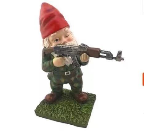 Dwarf Midget Ornament Gunner Ornament Design Home Gunner Toy Doll Shooting Dwarf