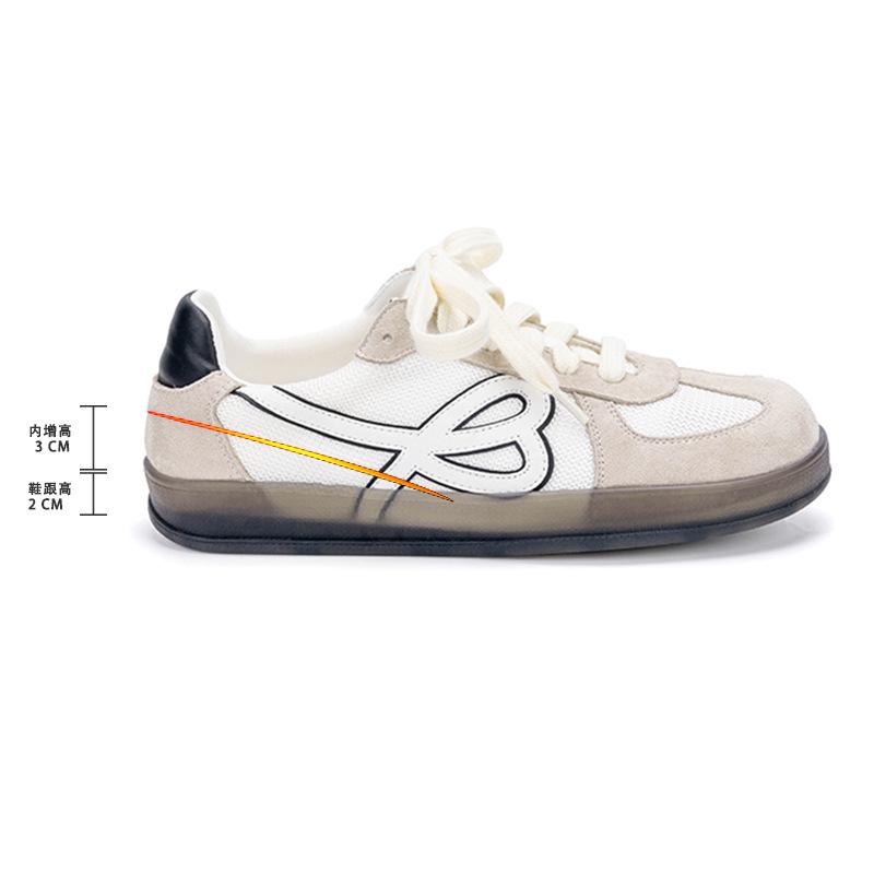 Grape Mom~ The same women's shoes round head color matching white shoes women's leisure sports board shoes with an inner height of 5 cm German tr
