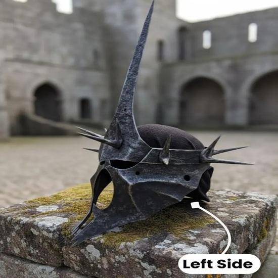 Witch King Helmet, Nazgul Helmet Steel Ringwraith Helmet, Black LOTR Cosplay Helmet Medieval Fantasy Armor
