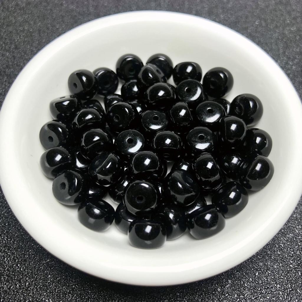 Black Agate Spacer Beads for DIY Handcrafted Accessories