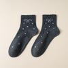 10 Pairs of Female Autumn and Winter Lovely Polka Dot Bow Lace Mid Tube Socks