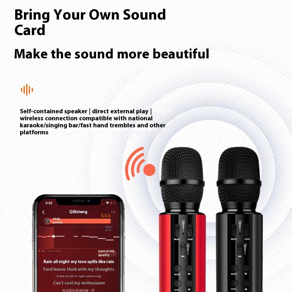 M6 Bluetooth Microphone Microphone Integrated Audio Mai Karaoke Artifact Karaoke Singing Microphone