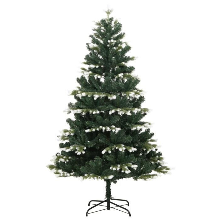 VidaXL Sapin de Noël artificiel à charnières avec neige floquée 150 cm 356756