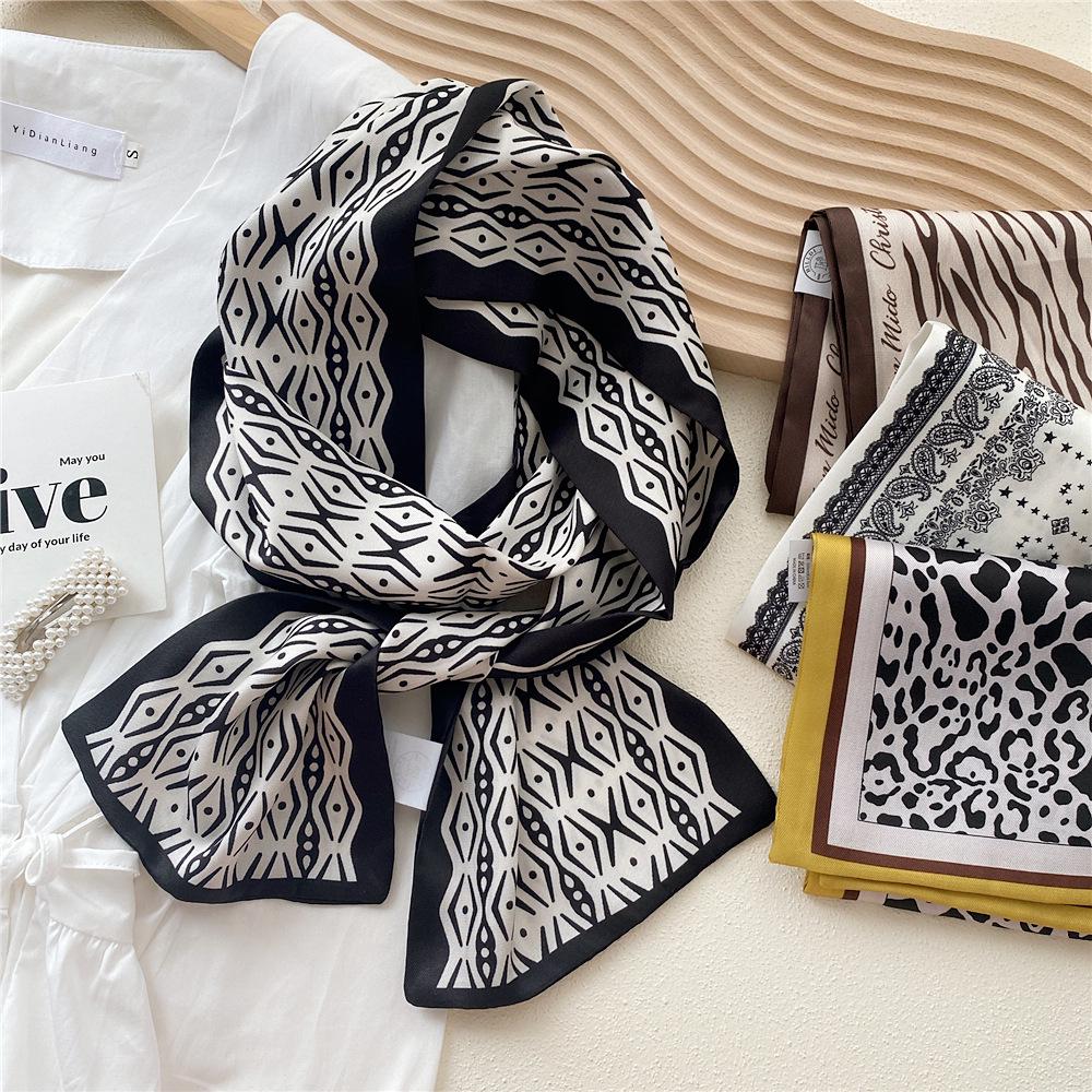 Silk Scarf for Women - Elegant Spring & Autumn Design, Lightweight & Fashionable