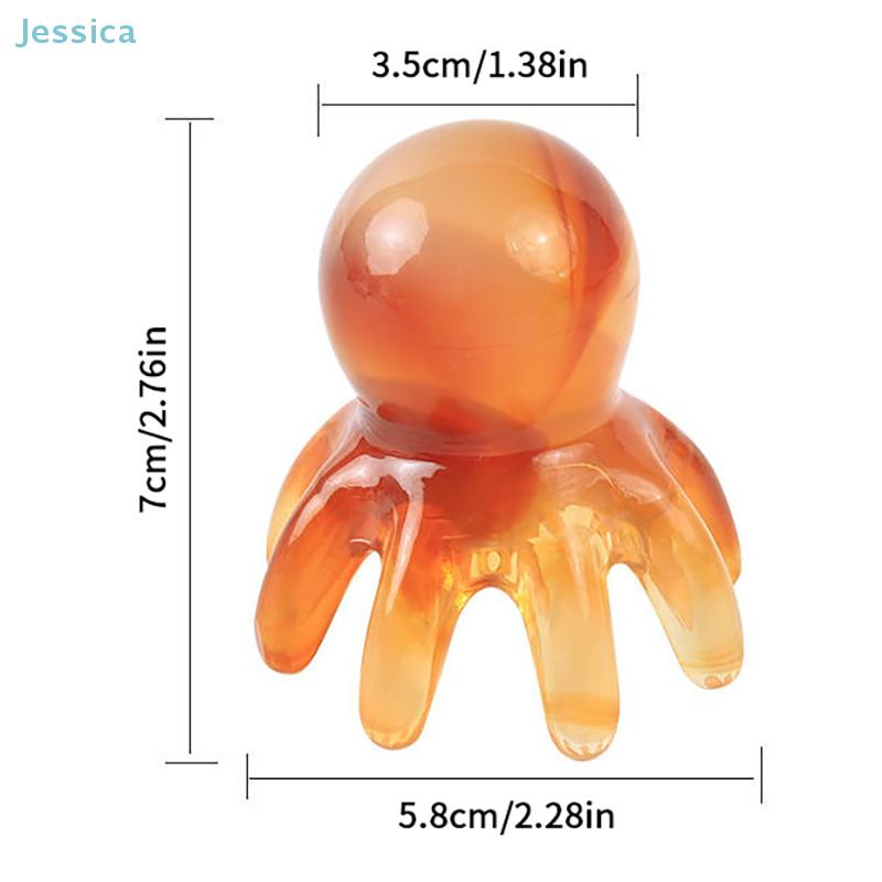 Octopus Shaped Massage Comb Resin Wide Tooth Scalp Massaging Claw Multifunctional Head Scraping Acupoint Meridian Comb
