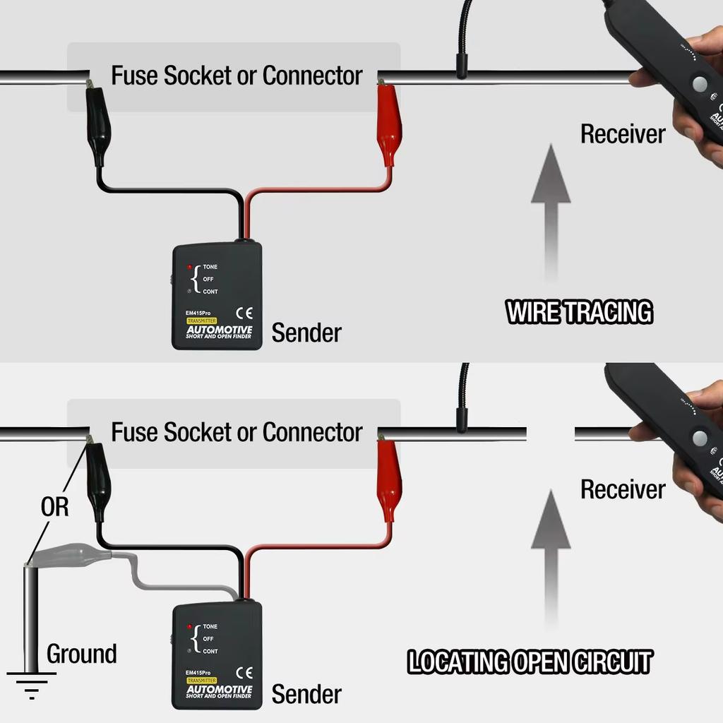 Automotive Short Cable Tracker and Open Wire Finder EM415 Pro Scanner 6-42V DC Universal Car Short Circuit Wire Repair Detector Code Readers 4