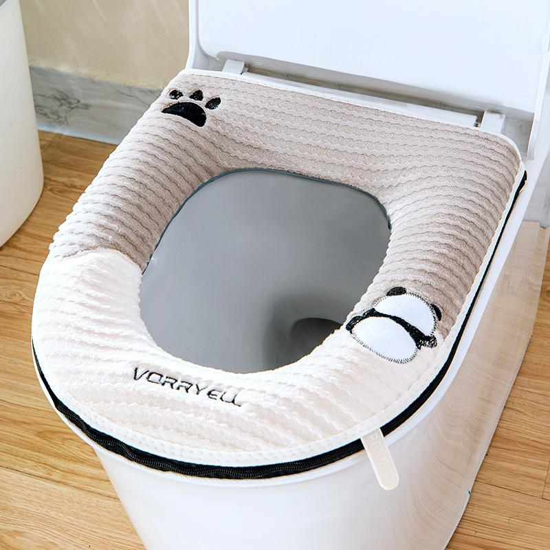 

Four Seasons Universal Bathroom Warm Household Toilet Toilet Cover Waterproof Zipper коричневий