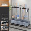 Mobile Mop and Broom Holder Rack