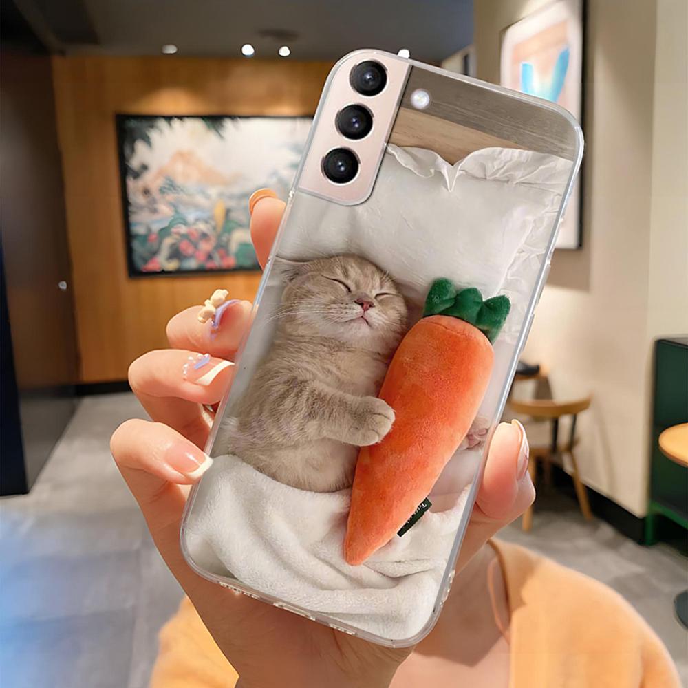 For Samsung S21 FE Plus Ultra Phone Case Butterfly Cat Soft Silicone Cover For Galaxy S21+ S21FE S 21 Protection Funda Coque