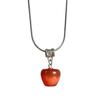 Red Big Apple Shape Pendant Necklace Simple Transparent Glass Puffy Love Apple Beaded Crystalchain Necklace