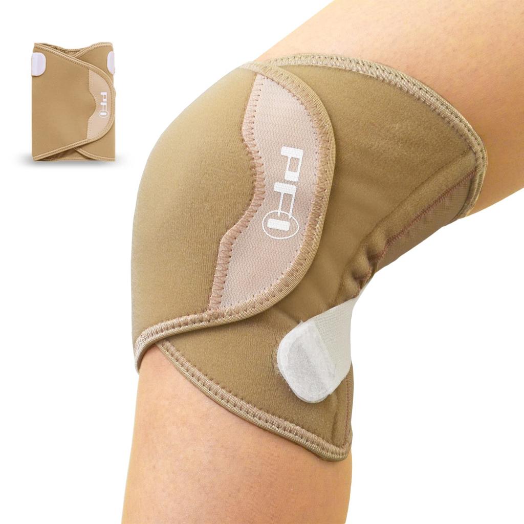 Hizaemon Pharma Foods Knee Support Brace Both Knees 2pcs Free Size Beige Japan Made Hand-Sewn Special Belt Joint with Serial Number (One size)