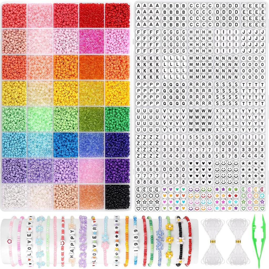 2 Boxes Of 4Mm Glass Seed Beads Diy Rice Beads Bracelet Set
