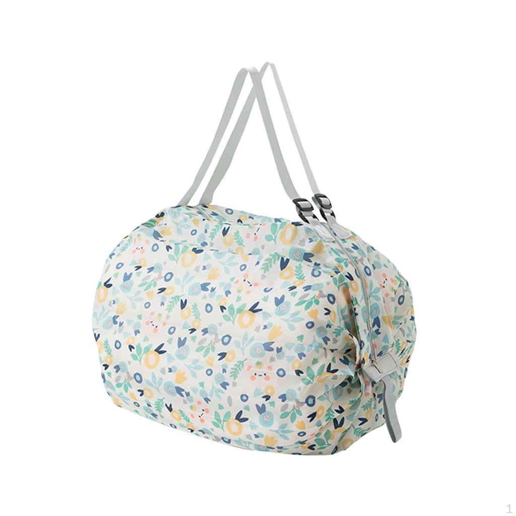 Reusable Shopping Bag Foldable Adjustable Shoulder Strap Washable Organizer Groceries Pouch Portable