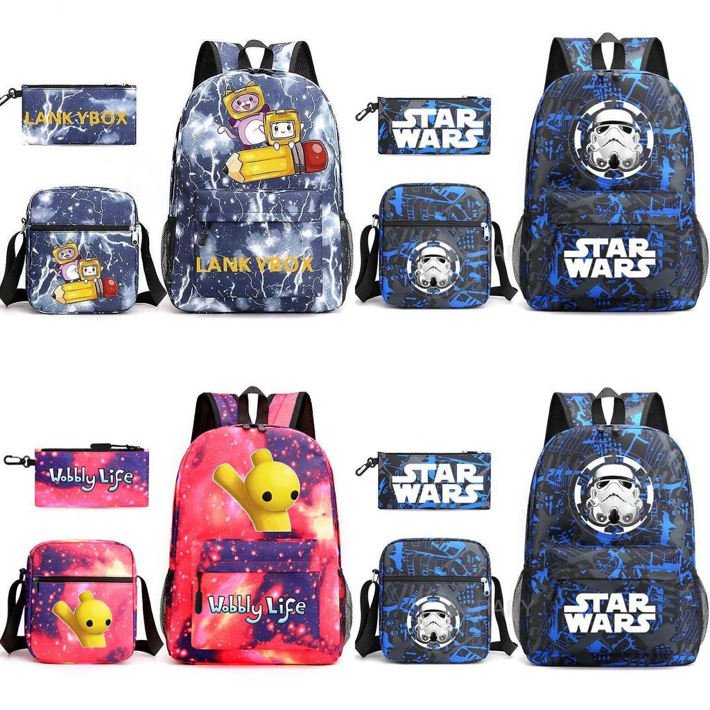 Stylish Mr Beast Lightning Cat Three Piece Bag Set Ideal For Kids In School Activities