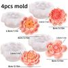 DIY Heart Shaped Rose Flower Candle Silicone Mold Large Love Shaped Flower Candle Mold Blooming Flower Resin Mold Christmas