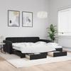 VidaXL Daybed with Trundle and Drawers Black 100x200 Cm Velvet 3196988