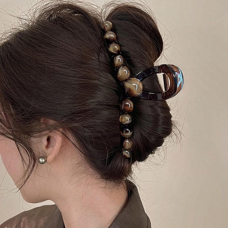 

Большая круглая акриловая заколка-шпилька для волос Maillard - универсальная заколка-акула для повседневного использования Round кофейный