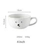 Cute Animal Bowl Cake Dish Large Salad Soup Pasta Bowl Coffee Mug Milk Cup Ceramic White Dinner Plates Set Cute Dishes Set Korea