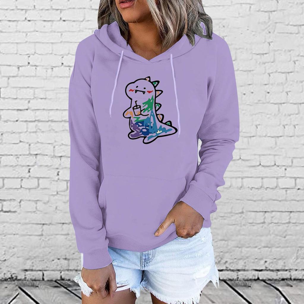 Women Ladies Girls Boys Anime Cartoon Printing Hooded Velvet Thickened Plus Size Sweater Tops
