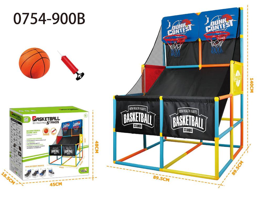 Adjustable Indoor Basketball Hoop with 6 Balls for Kids Ages 3-9