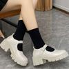 Shoes for Women  Spring and Autumn Women's Pumps Mary Jane Round Toe Shallow Mouth Mid Heel One Word Buckle Shoes Women