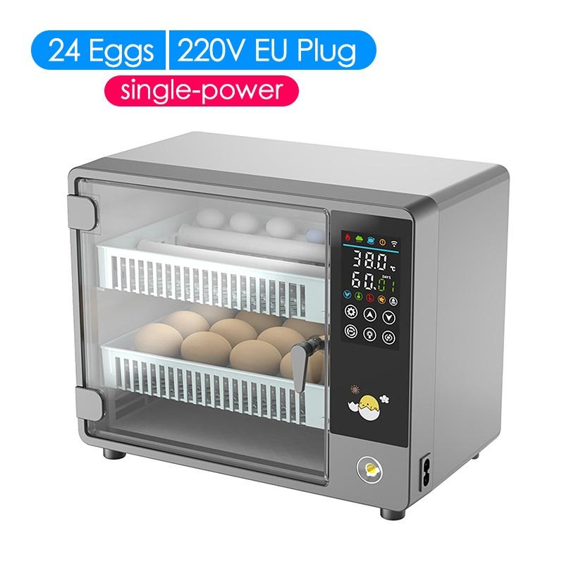 Incubatrice per uova completamente automatica, controllo della temperatura tipo touch, incubatrice da fattoria, adatta per polli, anatre, oche, pollame e incubatrici