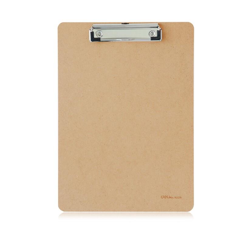 Deli A4 Wood Grain Clipboard with Strong Metal Clip