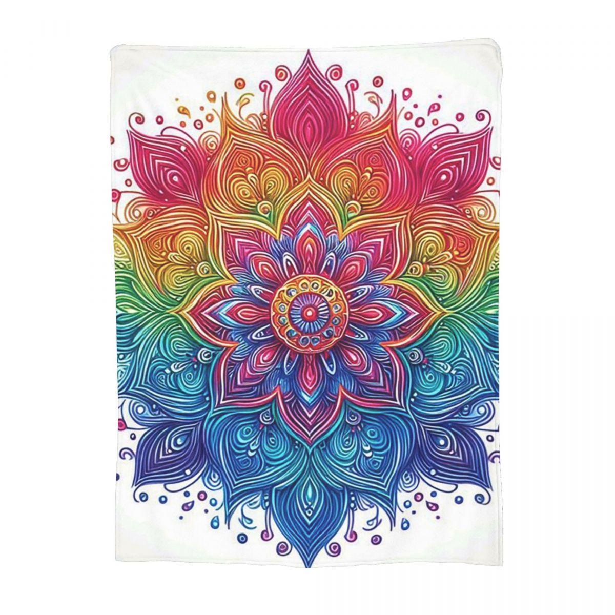 

Mandala Yoga Flower Bohemia Meditation Nature Blanket Fleece Throw Blanket Portable Throw Blankets for Bedroom Throws Bedspread 80x120cm