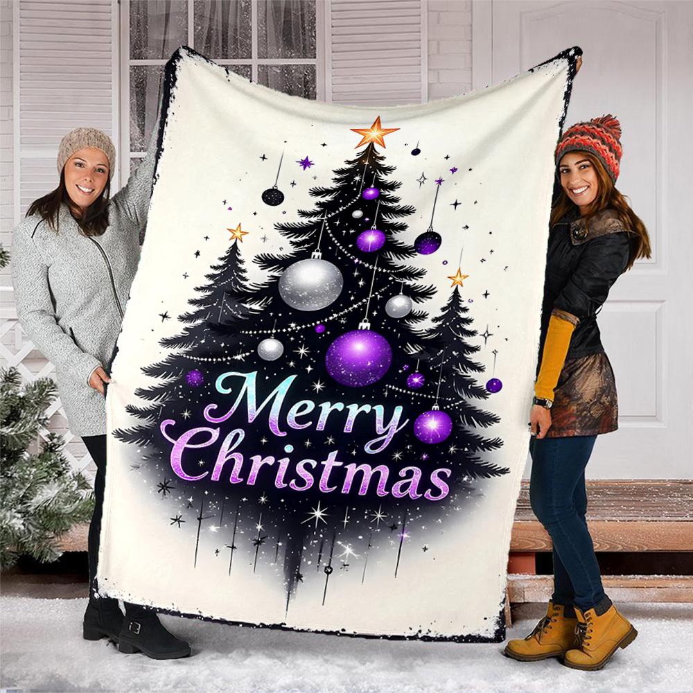 1pc Christmas Decorations Outdoor Soft Polyester Flannel Throw Blanket Versatile for All Seasons , Soft , Cozy , Warm All Season Quilted Throw ,
