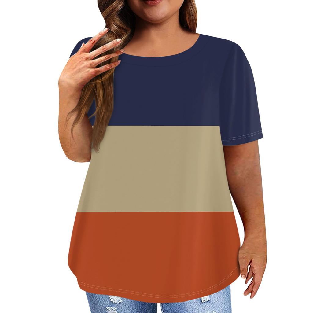 Dámská móda Ležérní Nadměrná velikost Potisk Kulatý výstřih Krátký rukáv Top