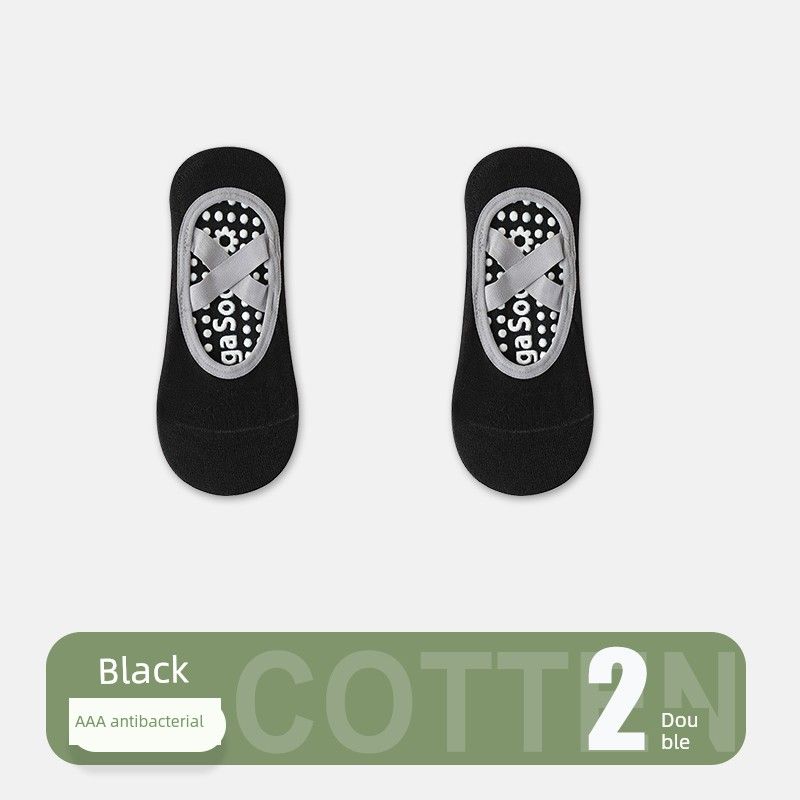 

Professional Yoga Socks Women Non-Slip Pilates Summer Thin Training Socks Indoor Special Shoes and Socks Sports Fitness Dancing AAAAA antibacterial [black] = 2 pieces